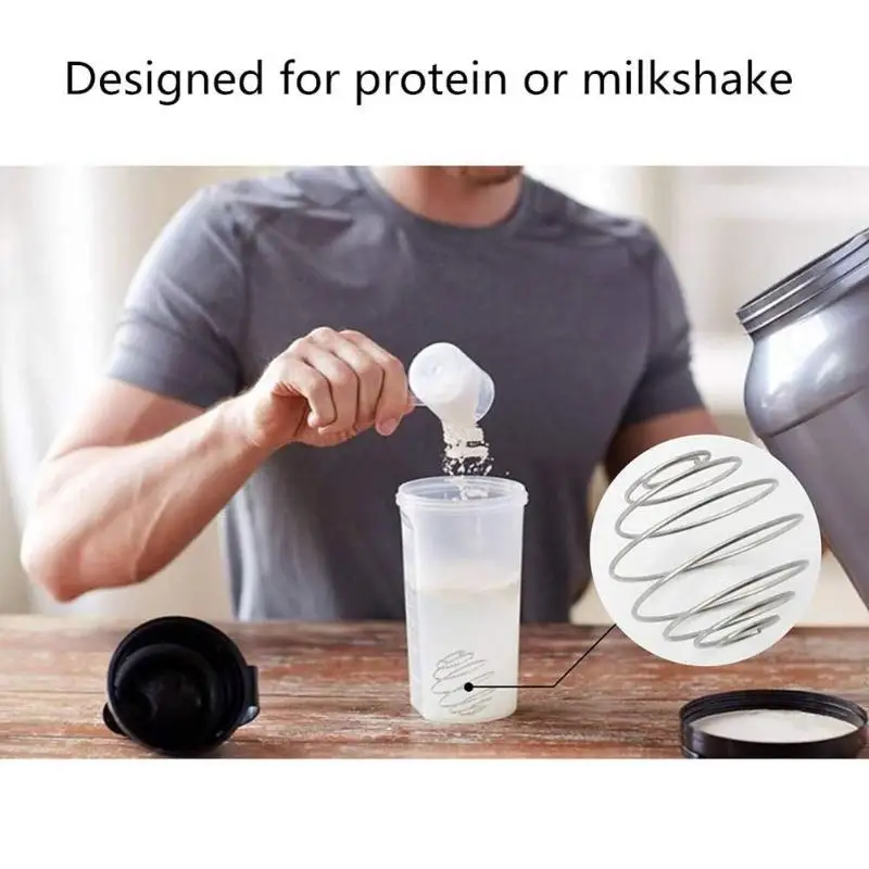 Шарик с венчиком из нержавеющей стали смешанный шейкер бутылка для протеина