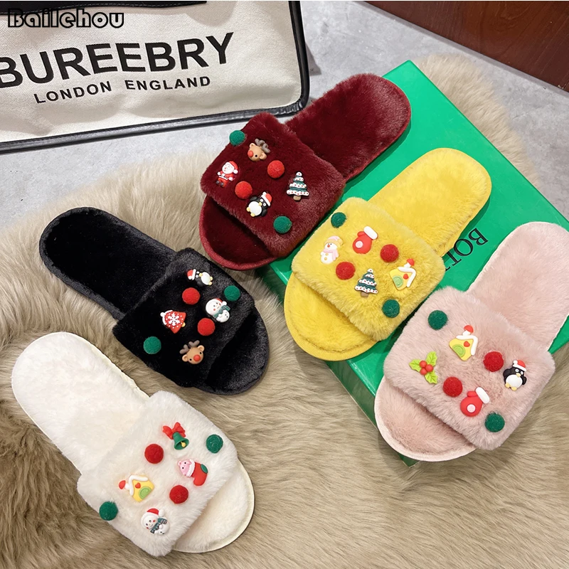

Big Size Slippers Women Flip Flop 2021 Winter Ladies Outside Flip flops Indoor Round Toe Slides Female Home Cotton Shoes