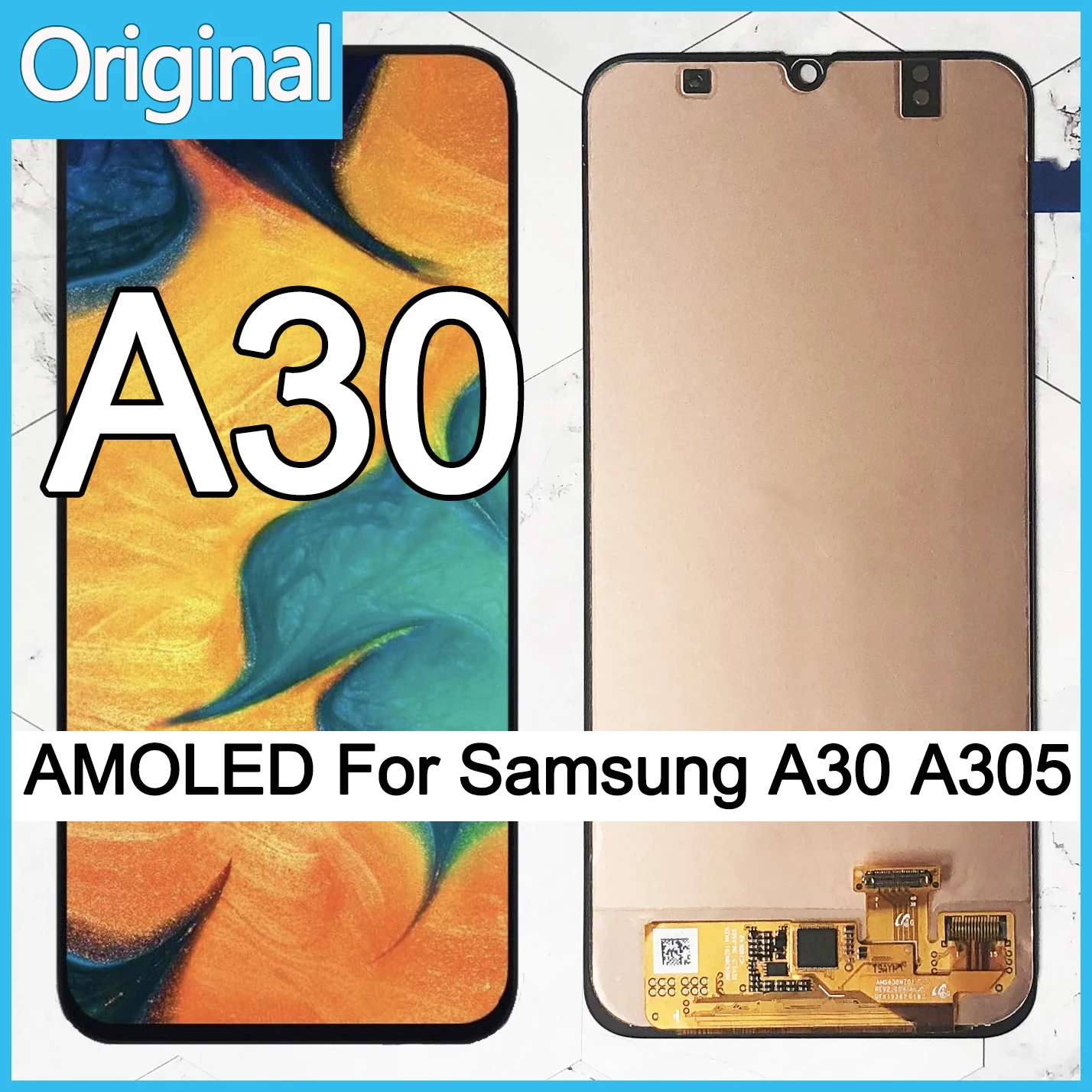 ORIGINAL 6.4'' SUPER AMOLED LCD Display for SAMSUNG GALAXY A30 LCD A305/DS A305F A305FD A305 Touch Screen Digitizer Assembly OEM