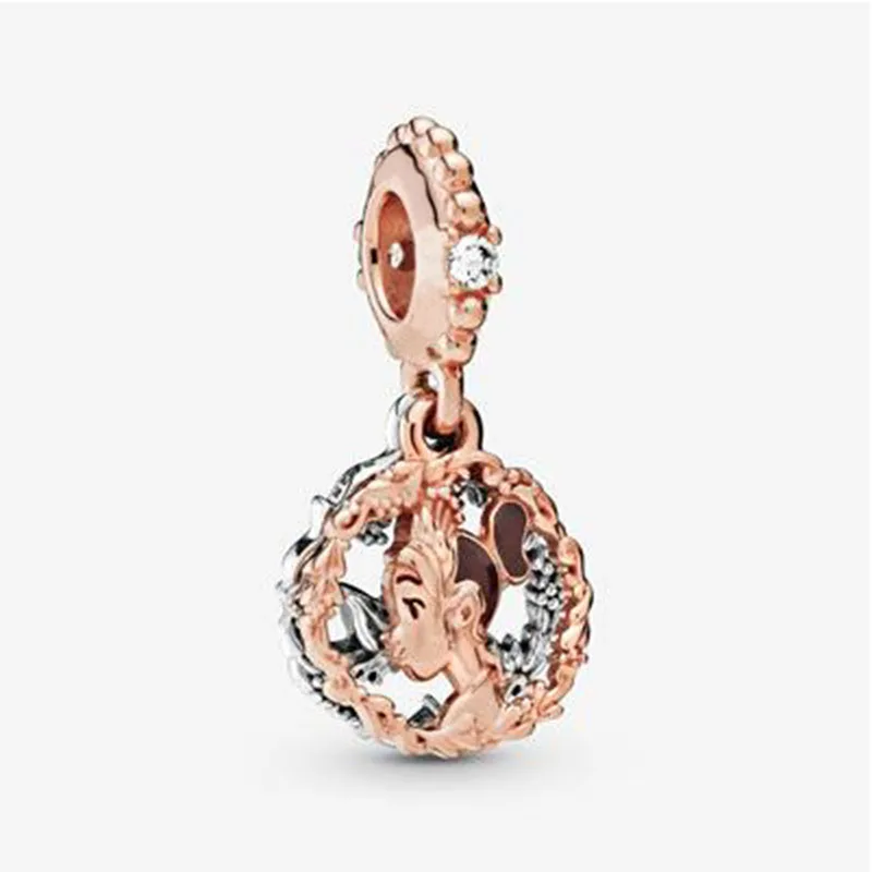

Authentic 925 Sterling Silver Charm New Rose Gold Princess Creative Pendant Fit Pandora Women Bracelet & Necklace Diy Jewelry