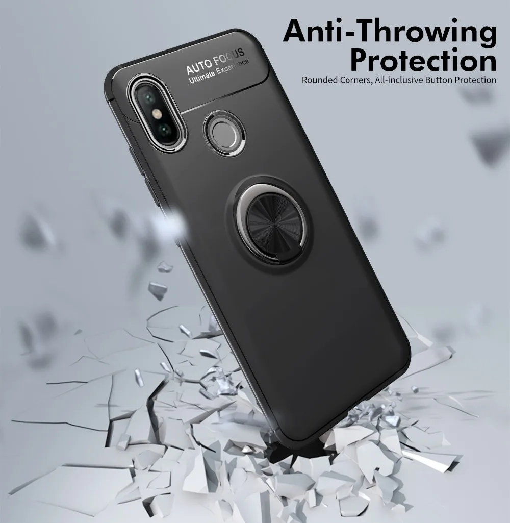 Чехол для Xiaomi 8 5X 6X MAX 2 задняя крышка из ТПУ со скрытой подставкой с автомобильным