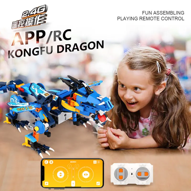 Молд King 13018 APP RC Technic Ninjaoes модель дракона рыцаря строительные блоки 70602 Кирпичи