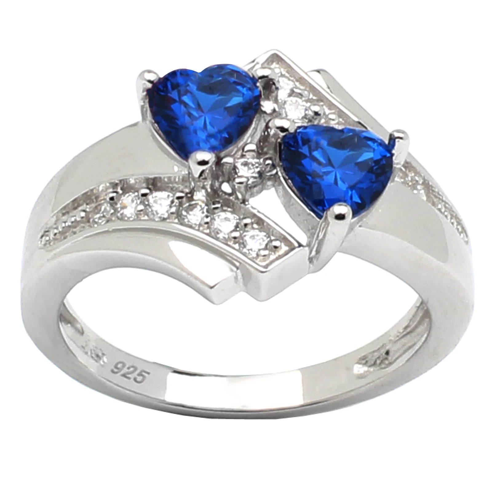 

925 пробы, серебряное кольцо, Женские Ювелирные изделия, двойное сердце, 5x5 мм, кубический цирконий, CZ, подарок для матери, Размер 6 7 8 9 R014