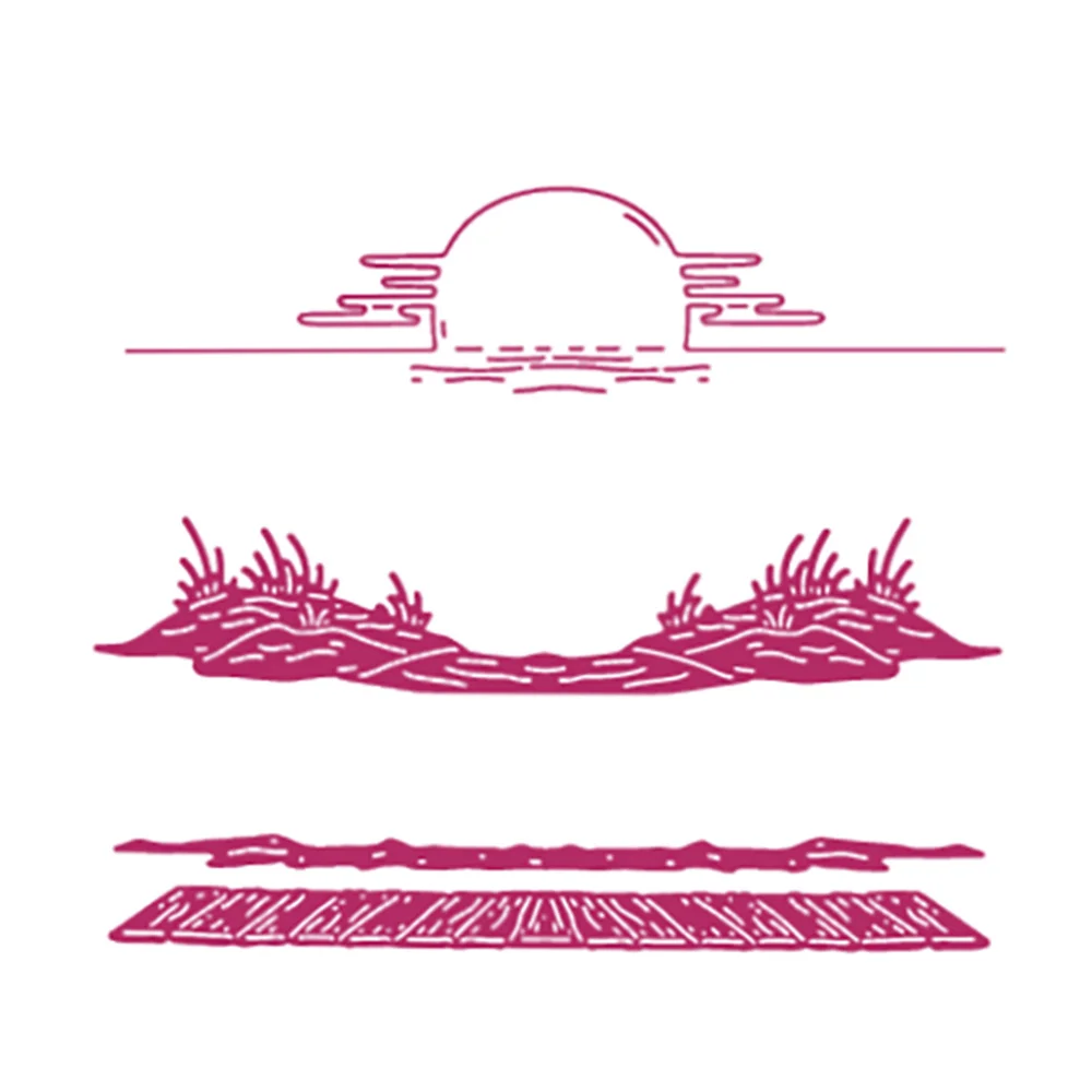 

2021 Carnation Crafts Happy Horizons New Metal Cutting Dies Scrapbook Diary Decoration Embossing Template Diy Greeting Card