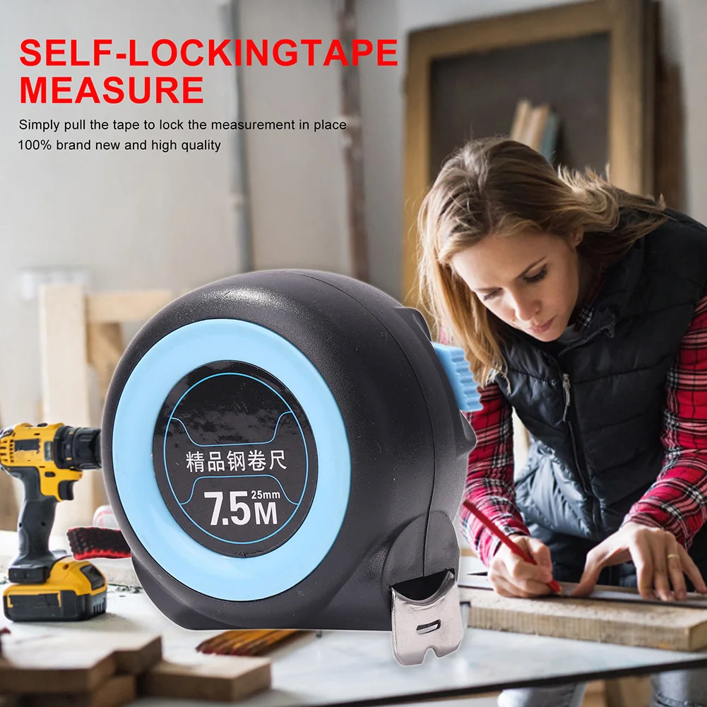 

Auto Lock Tape Measure Retractable High Precision Steel Measuring Tape Self-locking Fall Resistant Tool for Height Woodworking
