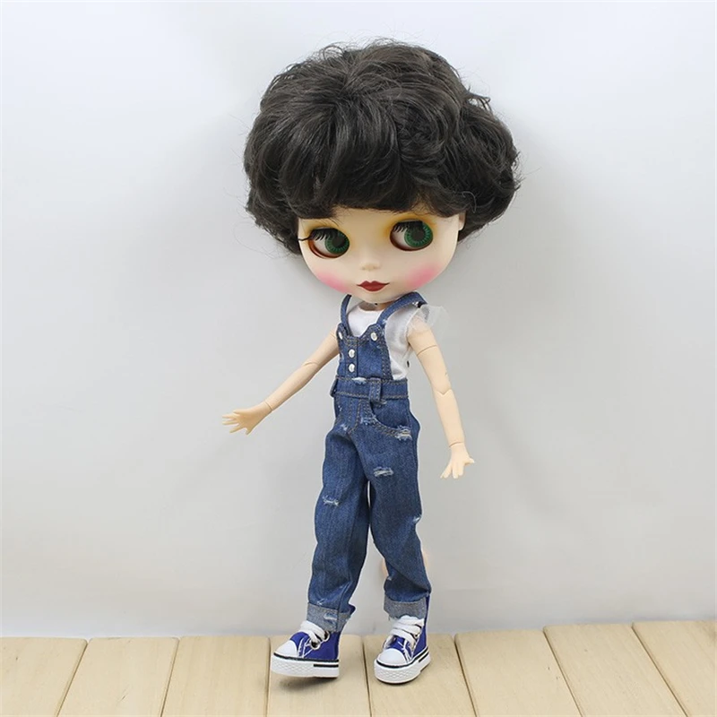 ICY DBS Blyth doll licca боди синие джинсы кружевная белая одежда костюмы аниме игрушка