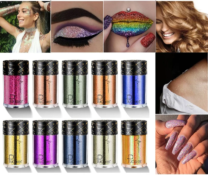 Блестки Pudaier с блестками для творчества голографический Хайлайтер кожи вокруг