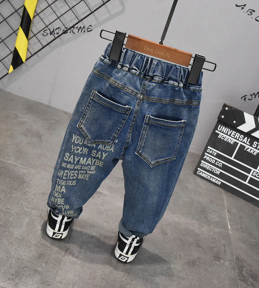 Оптовая продажа зимние джинсы для мальчиков Новинка осени 2019 джинсовые штаны