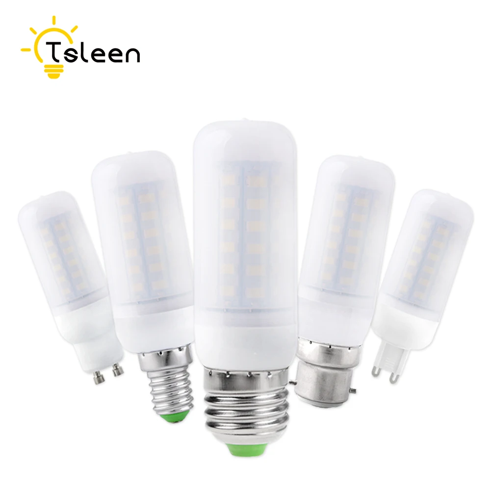 

tsleen bright e14 e27 b22 g9 gu10 base milky white 5730 chip led corn bulb light cool warm white lamp 7w 9w 12w 15w 20w 25w