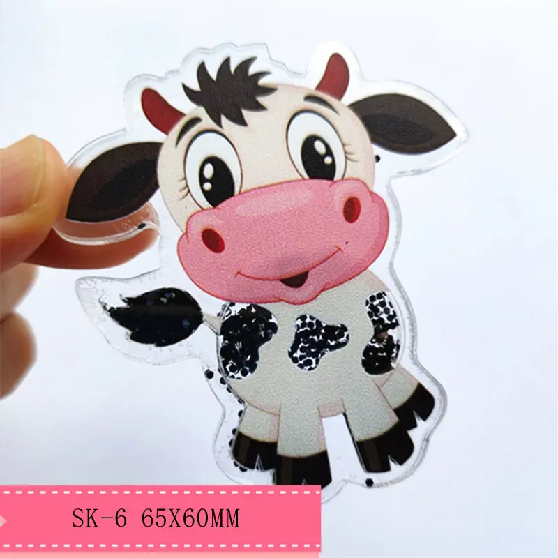 

1pcs cartoon character Quicksand Acrylic Sequins custom Shaker Resins DIY bow center SK-6