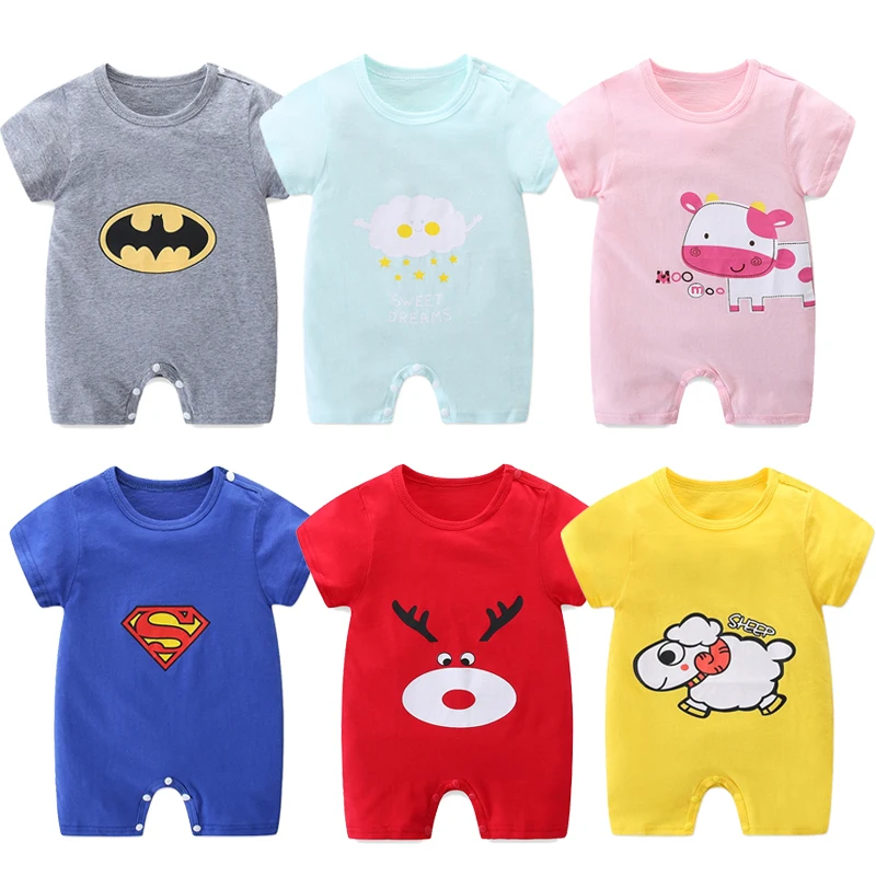 

2021 Cheap cotton Baby romper Short Sleeve baby clothing One Piece Summer Unisex Baby Clothes girl and boy jumpsuits