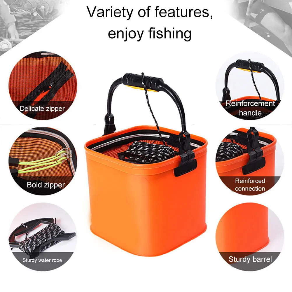 

Складной контейнер для хранения рыболовного ведра EVA дышащий с ручкой для наружного использования HB88