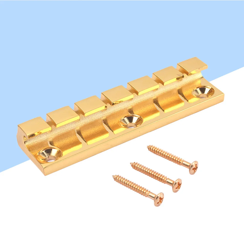 

Гитара из цинкового сплава Bridge 6-струнные сиденья, Металлические гитарные детали Hardtail для электрогитары с 3 винтами GA819 (золотистый)