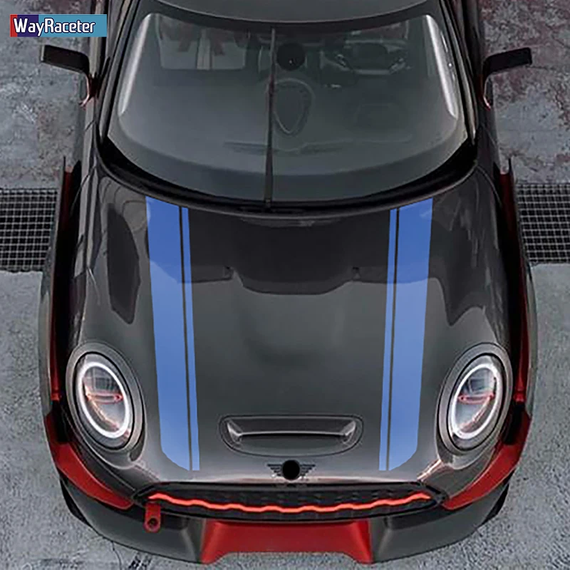 2 шт. наклейка на капот автомобиля Виниловая в полоску для MINI Cooper R60 Countryman F60 F55 F56 R56