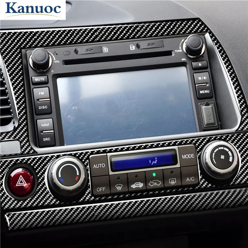 

Автомобильная Центральная панель навигации CD панель отделка наклейка углеродное волокно стикер для Honda Civic 8 поколение 2006-2011 аксессуары