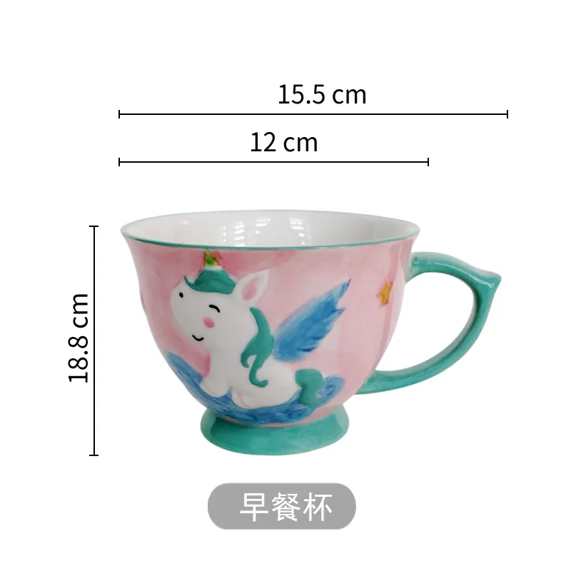 

European cute cartoon underglaze color ceramic cup water cup tea cup milk cup coffee cup lovers breakfast cup net red