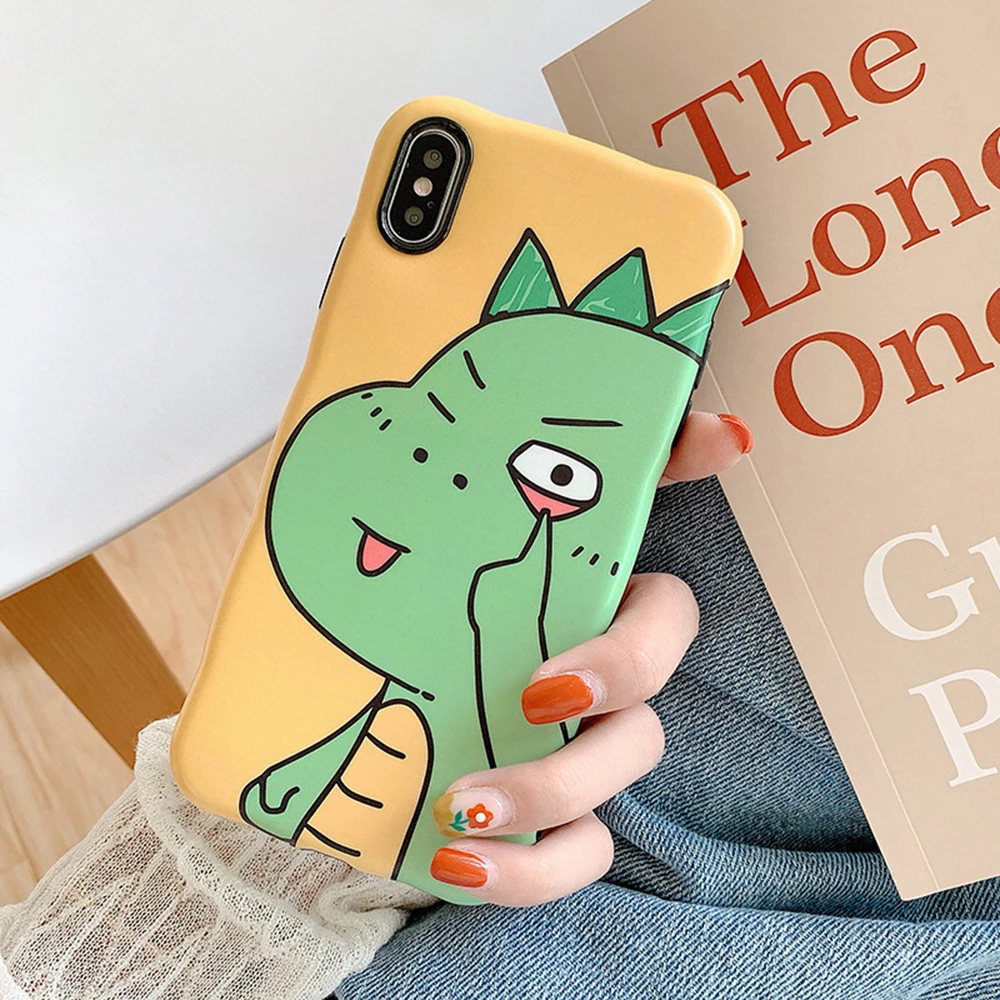 Мягкий силиконовый чехол для телефона iPhone 6 6s 7 8 Plus X XS MAX XR креативный динозавр