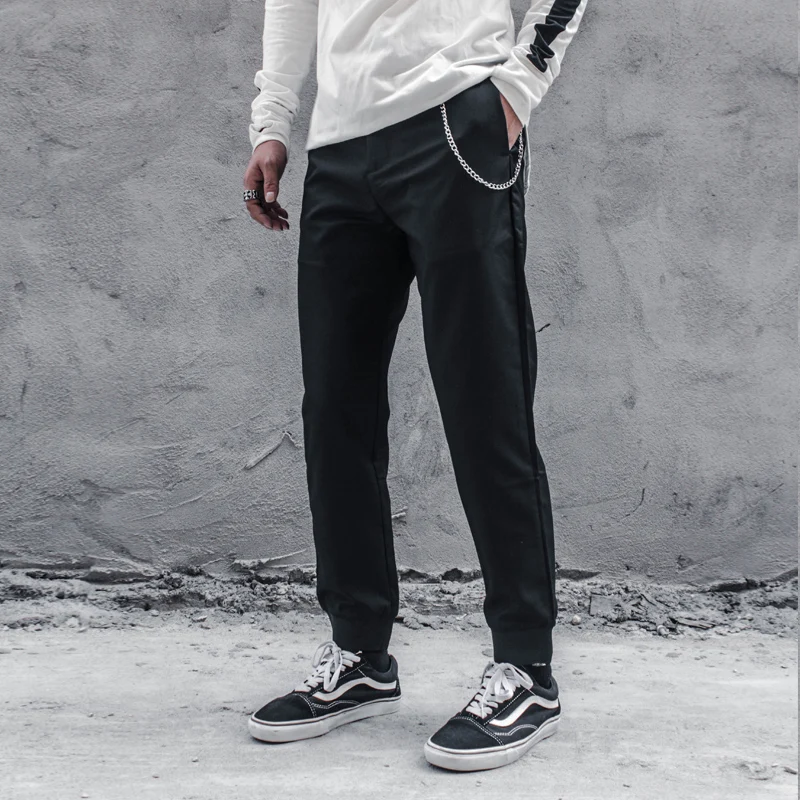 

Men's Casual Pants Spring And Autumn New Solid Color Trend Quality Conical Metal Decorative Fashion Nine Minutes Sweatpants