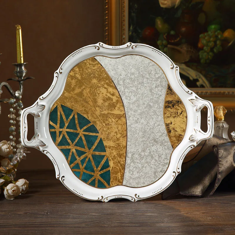 Tray Европейская Высококачественная чашка для кофе из костяного фарфора, Золотая инкрустация, фарфоровый чайный сервиз, чашка для послеобеденного чая, кастрюля, сахарница, чайная посуда - Цвет: Tray