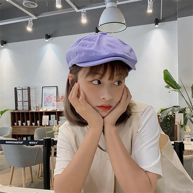 

Berets For Women'S Hat Spring Summer Vintage Sunhat Net Red Baseball Cap Fashionable Literature And Art Painting Hat Female