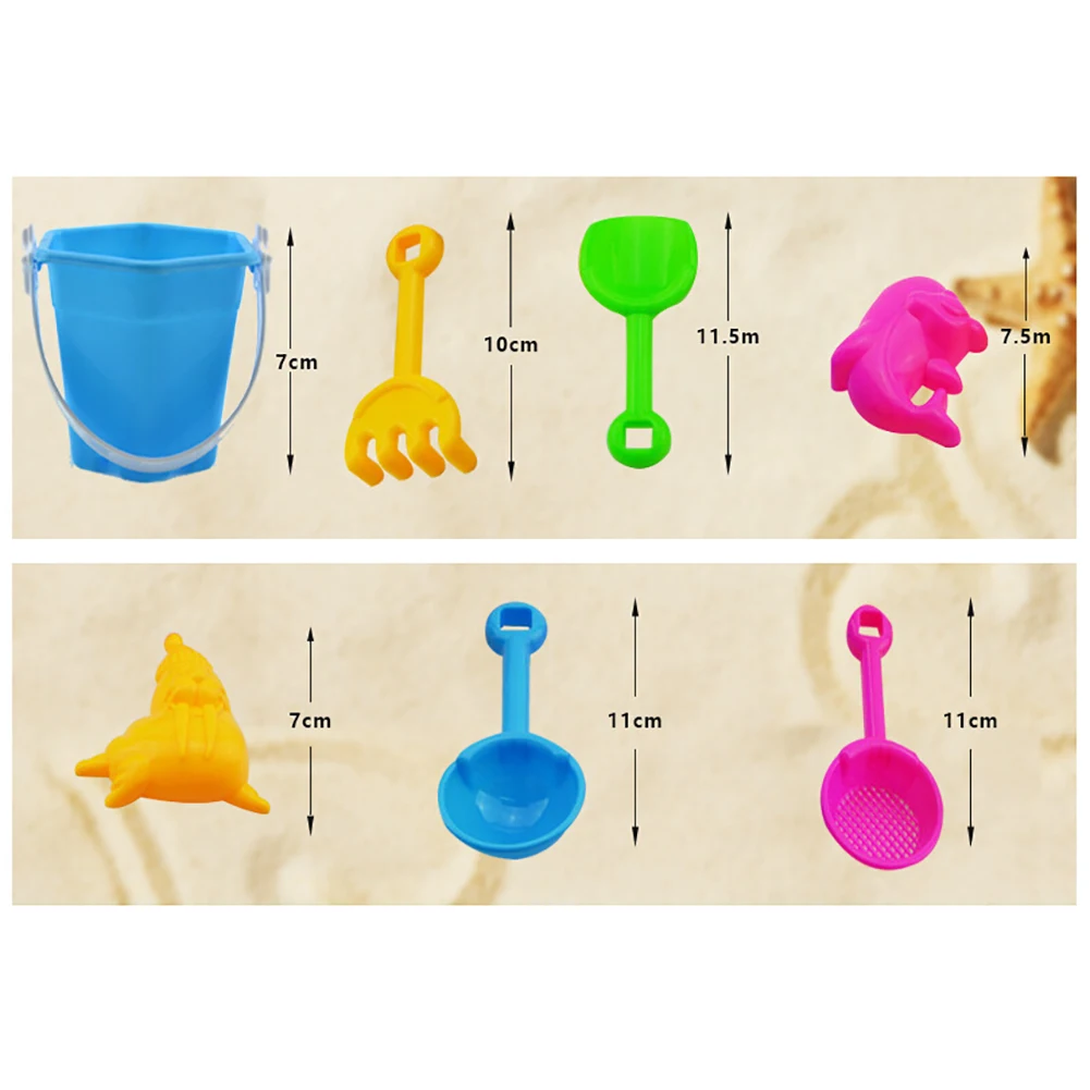 

7Pcs Mini Kids Beach Sand Rake Bucket Kit Shovel Molds Garden Sandpit Play Toy