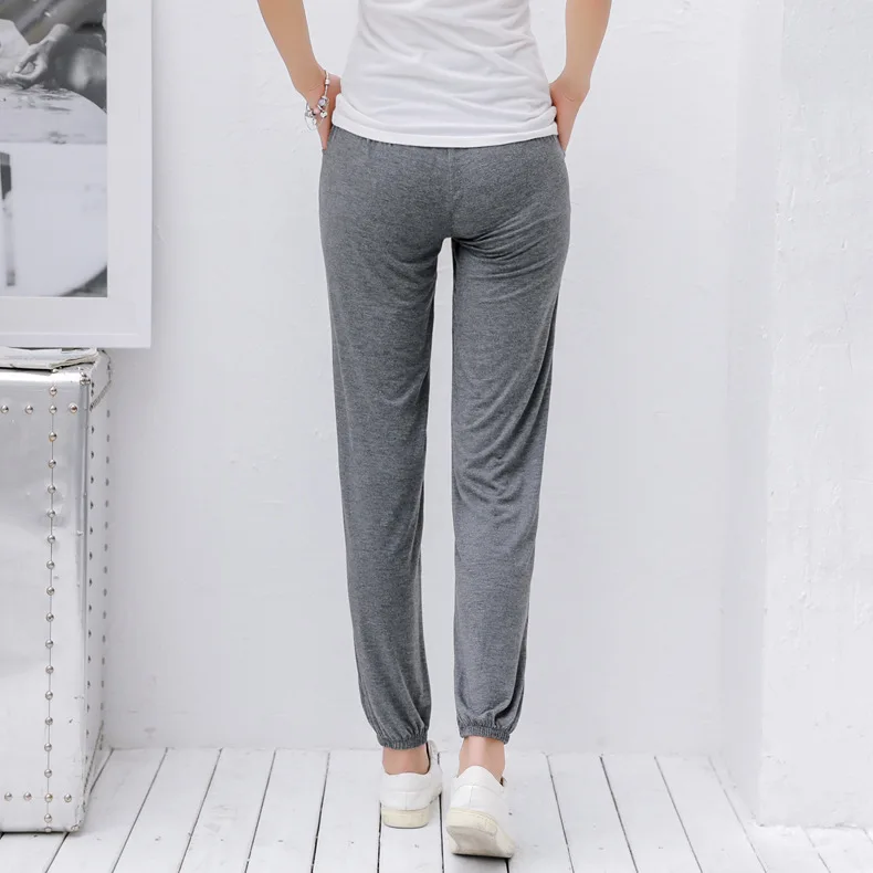 Женские повседневные штаны для сна свободные из хлопка и модала отдыха на весну