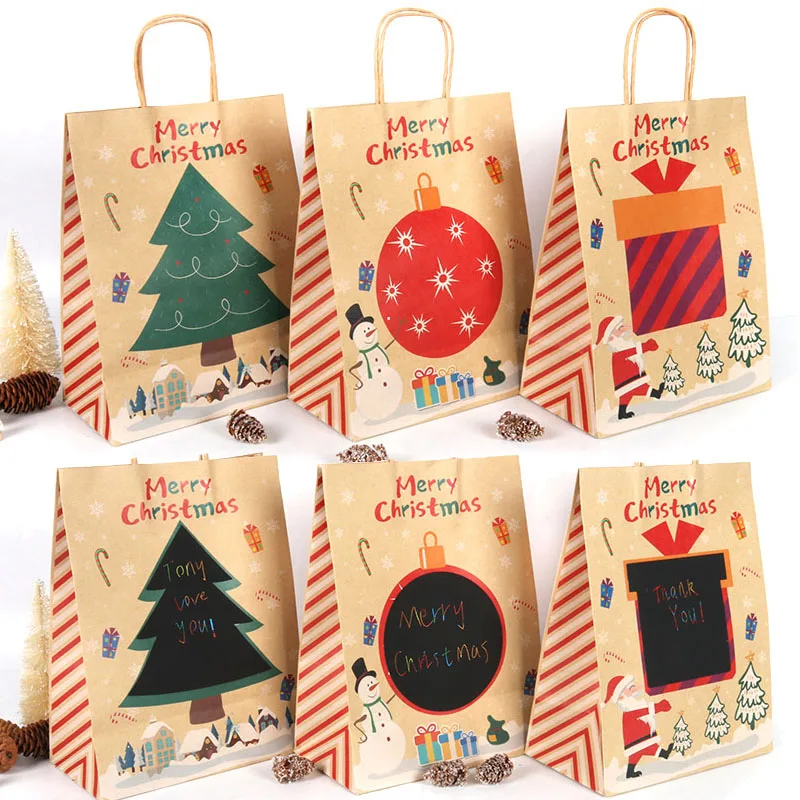 Рождественские сумки коробки для конфет подарочные с рождественской елкой