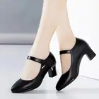 Женские классические туфли на высоком каблуке с ремешком и пряжкой, женские повседневные удобные туфли на весну и лето, плоская обувь, женские плоские туфли E5449