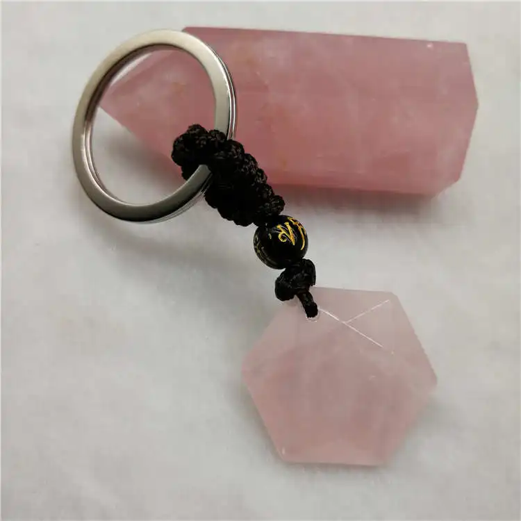 1 шт. брелок с натуральным кристаллом подвеска из натурального кварца кольца для