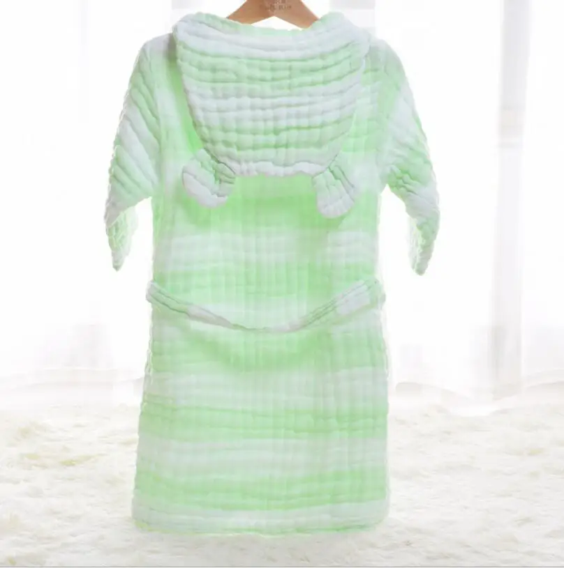 6 слойный муслиновый хлопок детские халаты банные для детей девочек пижамы в