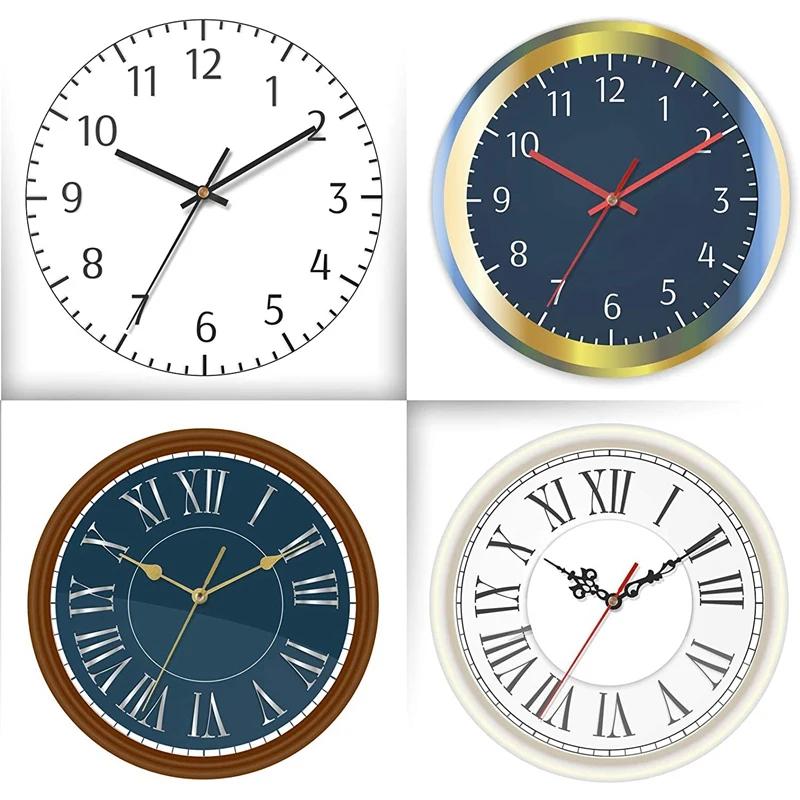 

4Pcs Quartz Clock Movement Mechanism Non Ticking DIY Clock Mechanism with 6 Clock Hands Sets for Repair Part Replacement