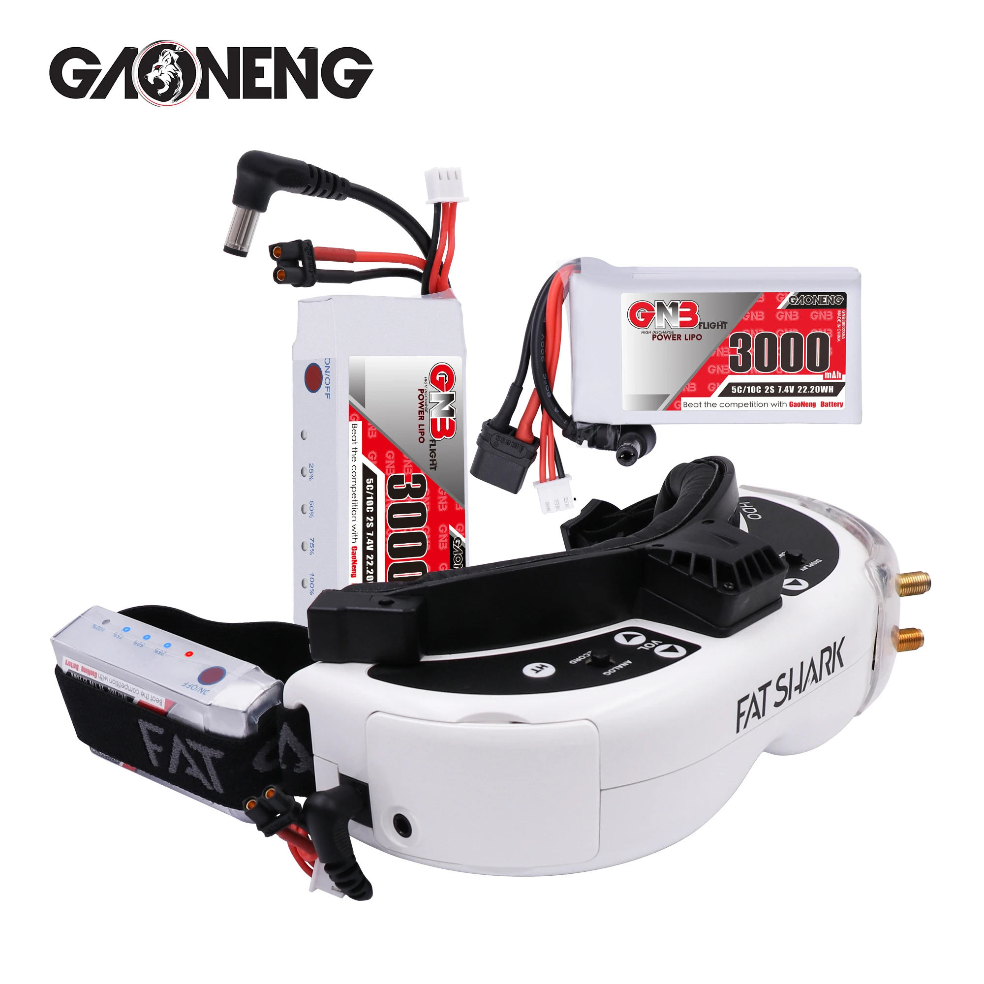 Gaoneng GNB 2S 3000 мАч 5C FPV очки Липо Индикатор заряда батареи для Fatshark Aomway Доминатор Skyzone