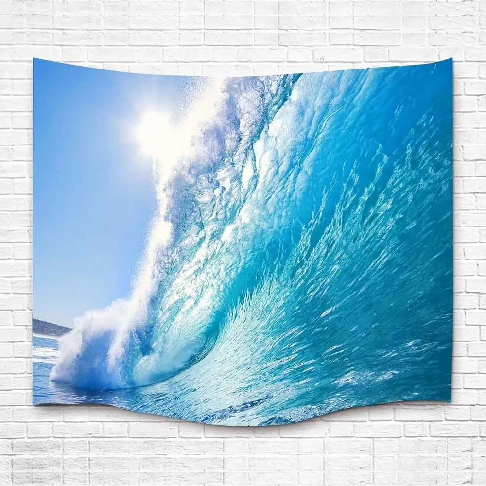 

Simsant летние гобелены с морской волной голубое море океан искусство настенный гобелен для гостиной для дома и общежития декор