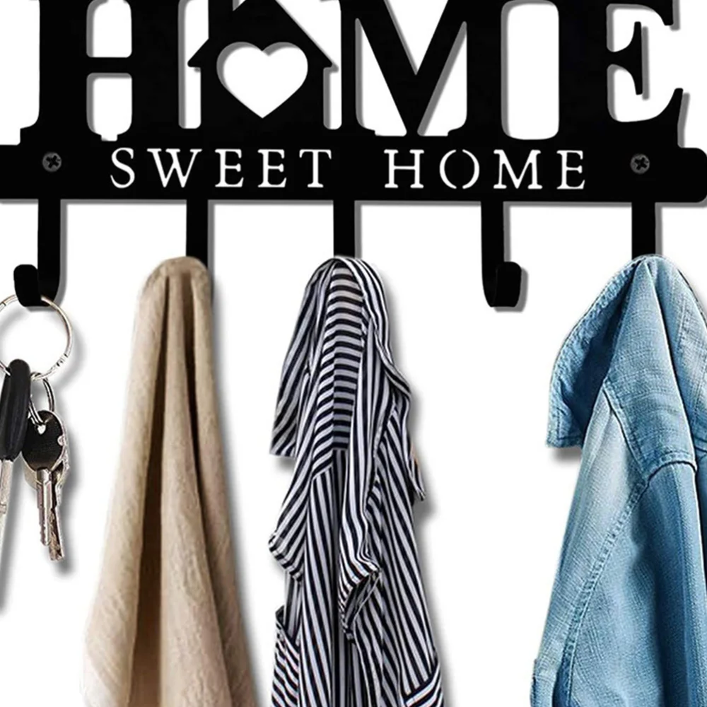 

1Pc Iron Metal Key Hook Home Storage Hook Clothes Hook Storage Hook (Black)