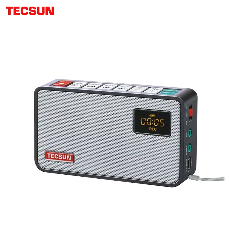 TECSUN ICR-100 tf-карта мини-громкоговоритель MP3 плеер Радио FM 76-108 с 16G Макс памяти TF карта