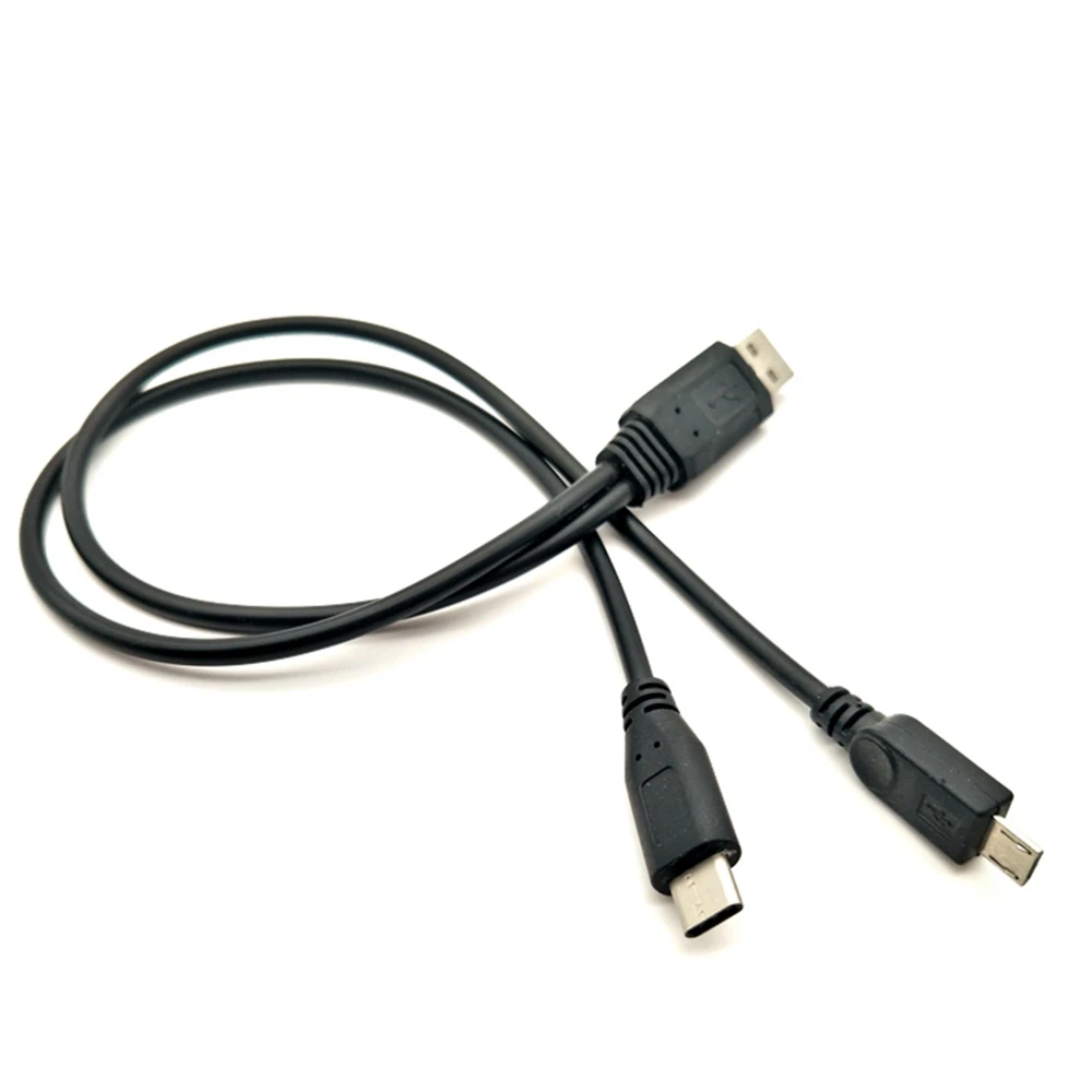 2 в 1 USB кабель Тип C Micro для зарядки Usb сотового телефона Зарядка двух устройств