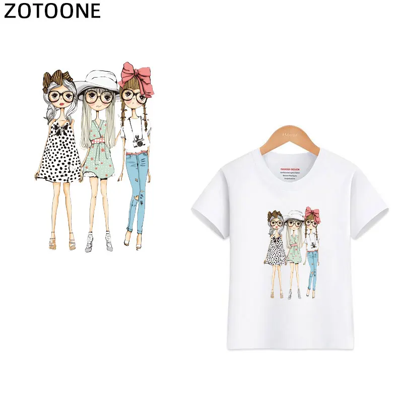 

ZOTOONE Pretty Girl Iron on Heat Transfers Cartoon Cars Flowers Girls Stickers Iron on Patches for Clothing T-shirts Pant G