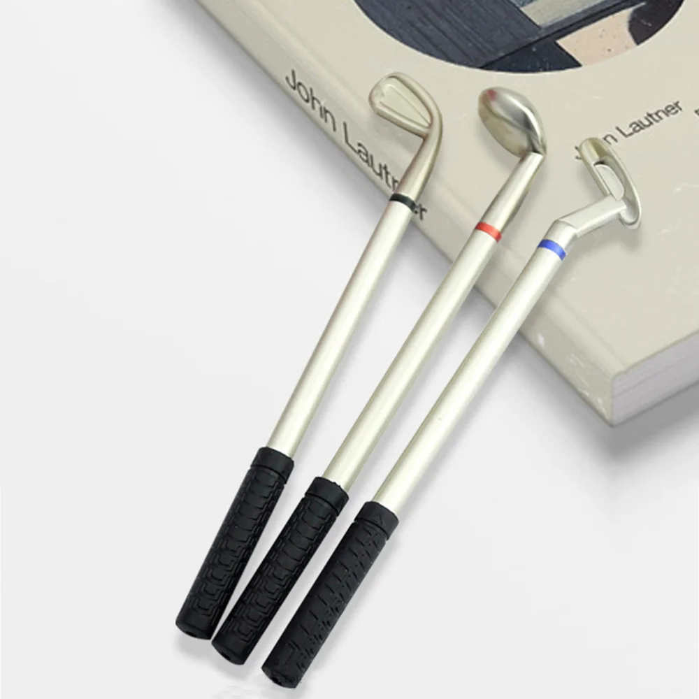 

3pcs Decorative Pen Table Desk Stationery Gift Creative Ballpoint Pen (Black Hardcore Pen Red Wooden Pen and Blue Putter Pen)