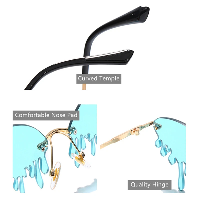 Очки солнцезащитные женские без оправы модные уникальные винтажные солнечные