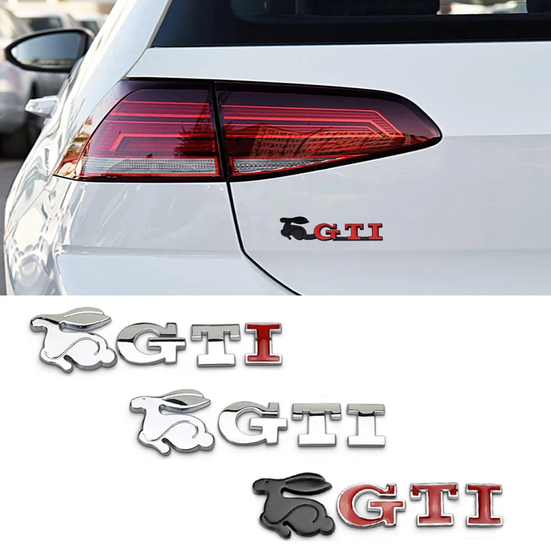 Автомобильный 3D значок с кроликом металлические наклейки эмблема GTI Стиль