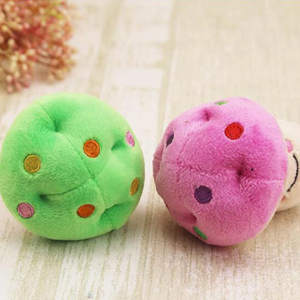 1 шт. милая игрушка для собак розовый/зеленый гриб игрушки плюшевый жевательный