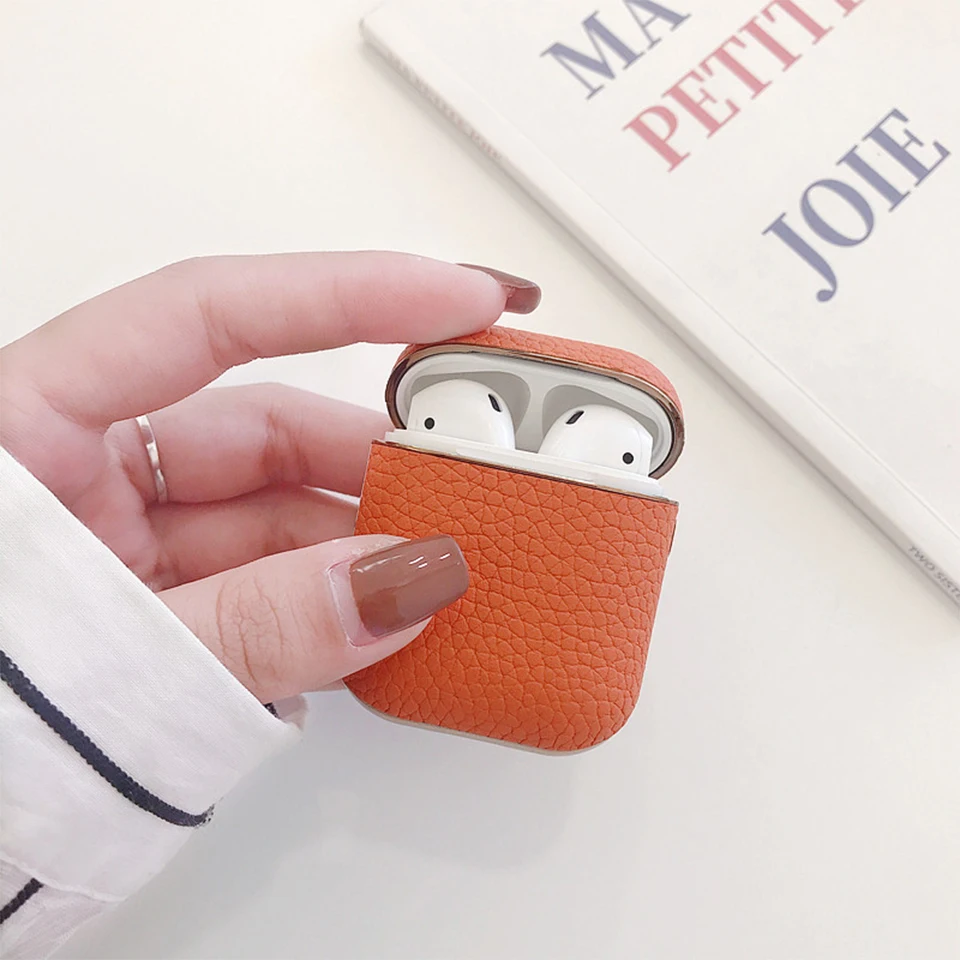 Высококачественный чехол из натуральной кожи для Apple Airpods 1 2, чехол, аксессуары, защита, роскошный модный наушник с Bluetooth сумкой