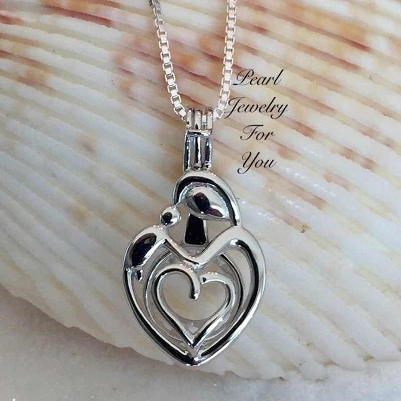 Модные жемчужные бусы клетка Двойное сердце любовь ожерелье для женщин Простые