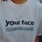 Забавные футболки Fashionshow-JF с вашим лицом, три миллиона людей не любят свое лицо, хлопковая белая женская футболка с коротким рукавом