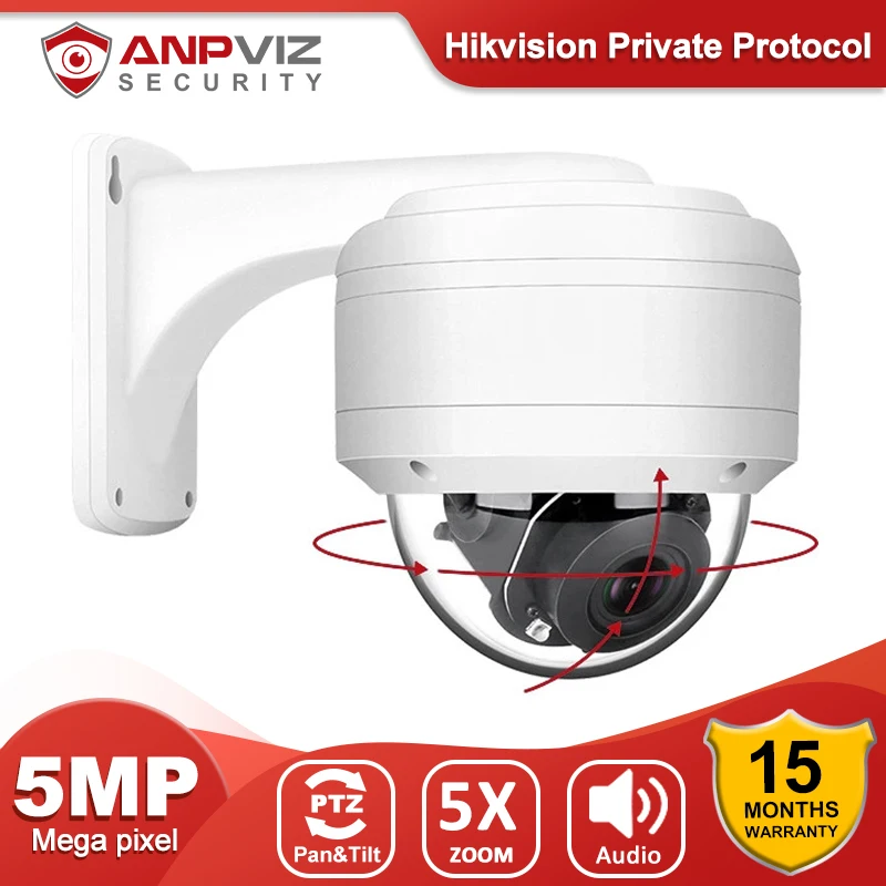 Anpviz 5MP 5X с переменным фокусным расстоянием купольная камера POE IP PTZ Камера 2 7 13 5 мм