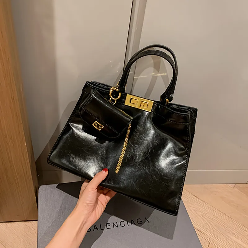 

Tote Bags for Women 2021 New Fashion Large-capacity Messenger Shoulder Handbag Commuter Genuine Leather Mother and Child Bag Sac
