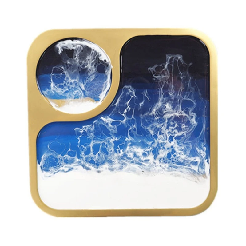 

Breakfast Tray Epoxy Resin Mold Cup Mat Mug Pad Silicone Mould DIY Crafts Serving Plate Board Home Decortaion Casting
