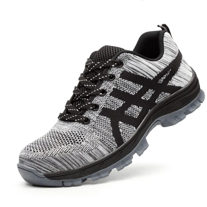 Мужские ботинки со стальным носком защита от ударов проколов Нескользящие для