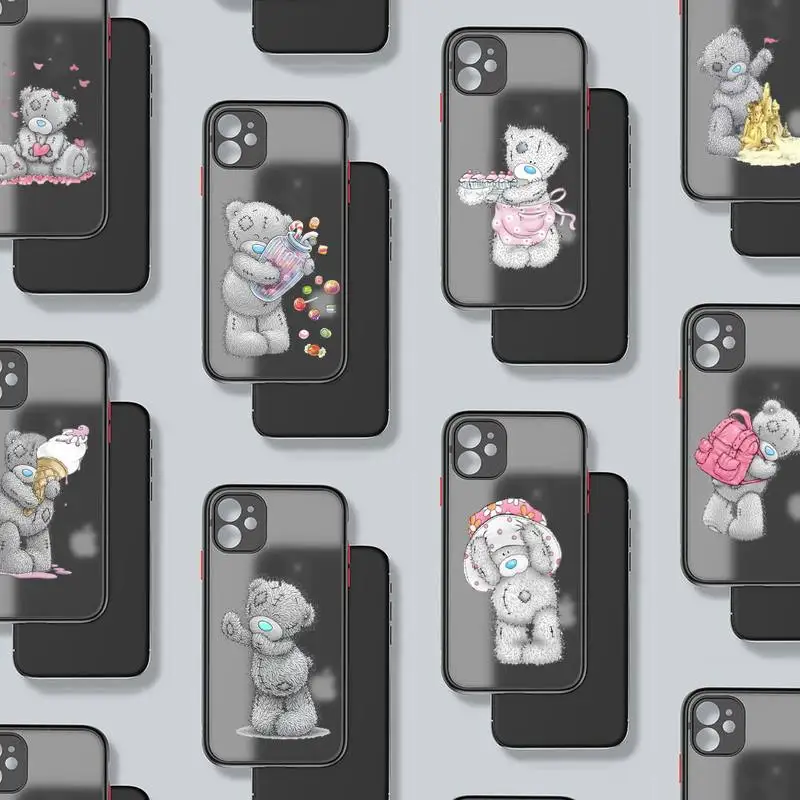 

Cute cartoon bear Tatty Teddy Phone Case matte transparent For iphone 7 8 11 12 13 plus mini x xs xr pro max cover