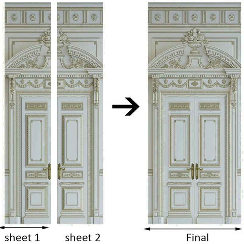 Высококачественная рельефная объемная дверная наклейка с глубокой текстурой